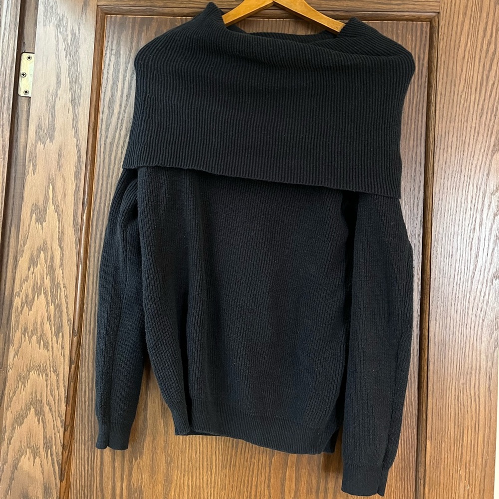 Off the shoulder black sweater